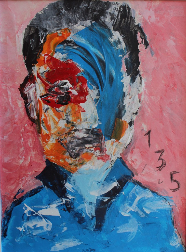 Title: Le baron.1 
Technique: Acrylic and charcoal on paper. 
Size: 12" x 9".
 Year: 2020.