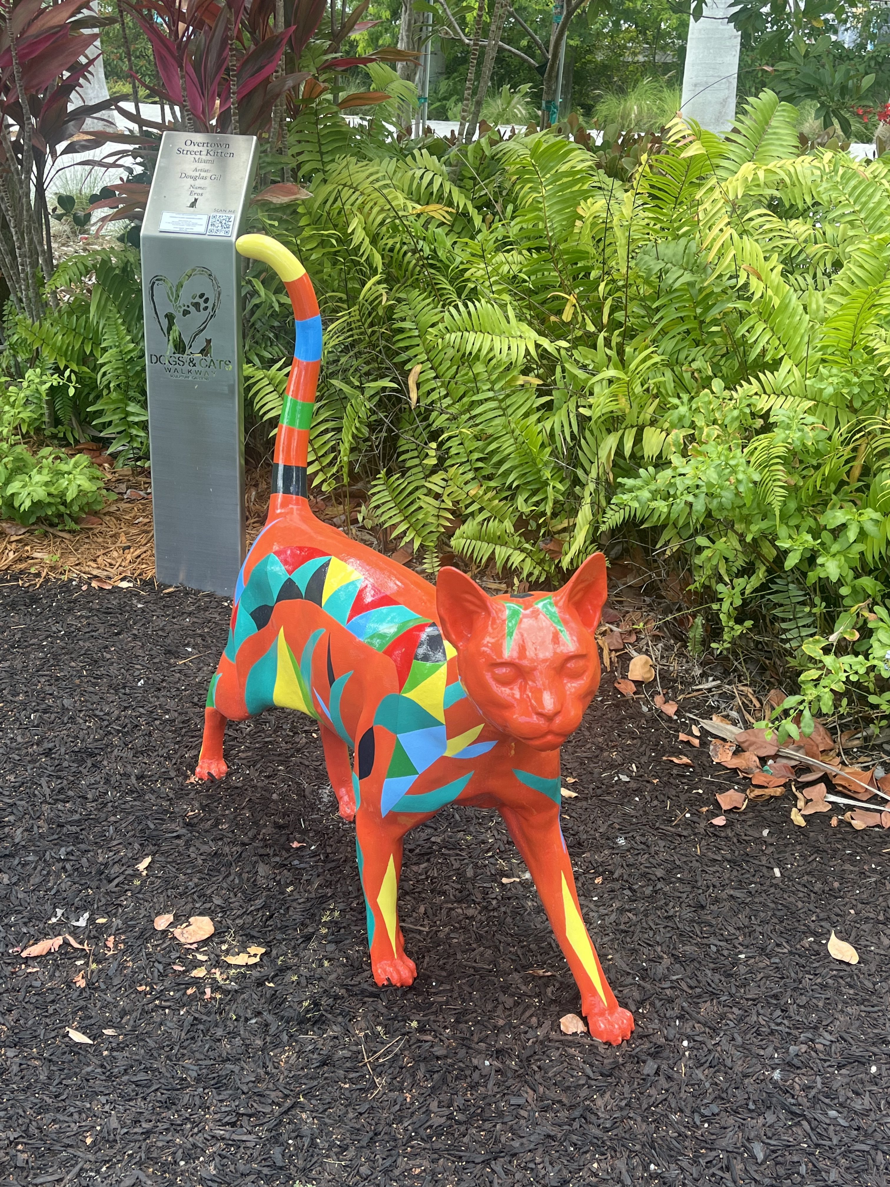 Eros, sculpture by Douglas Gil at the Dogs & Cats Walkway in Bayfront Park, Miami.
