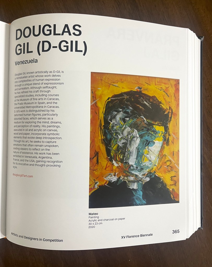 Douglas Gil (D. Gil) featured in the official Florence Biennale catalogue, 2025.