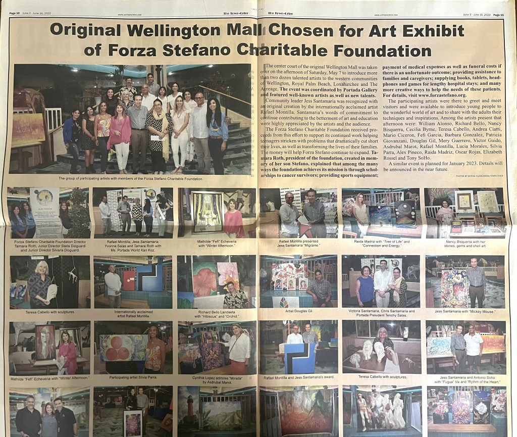 Douglas Gil featured in The Town-Crier coverage of the Wellington art exhibition, June 2022.